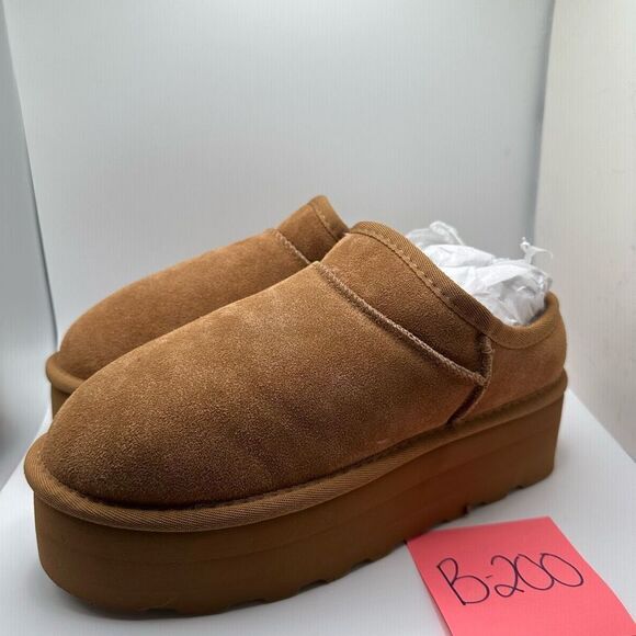 CUSHIONAIRE Women's Genuine Suede Cozy Mule Platform +Memory Foam 8.5 CHESTNUT - Picture 3 of 7